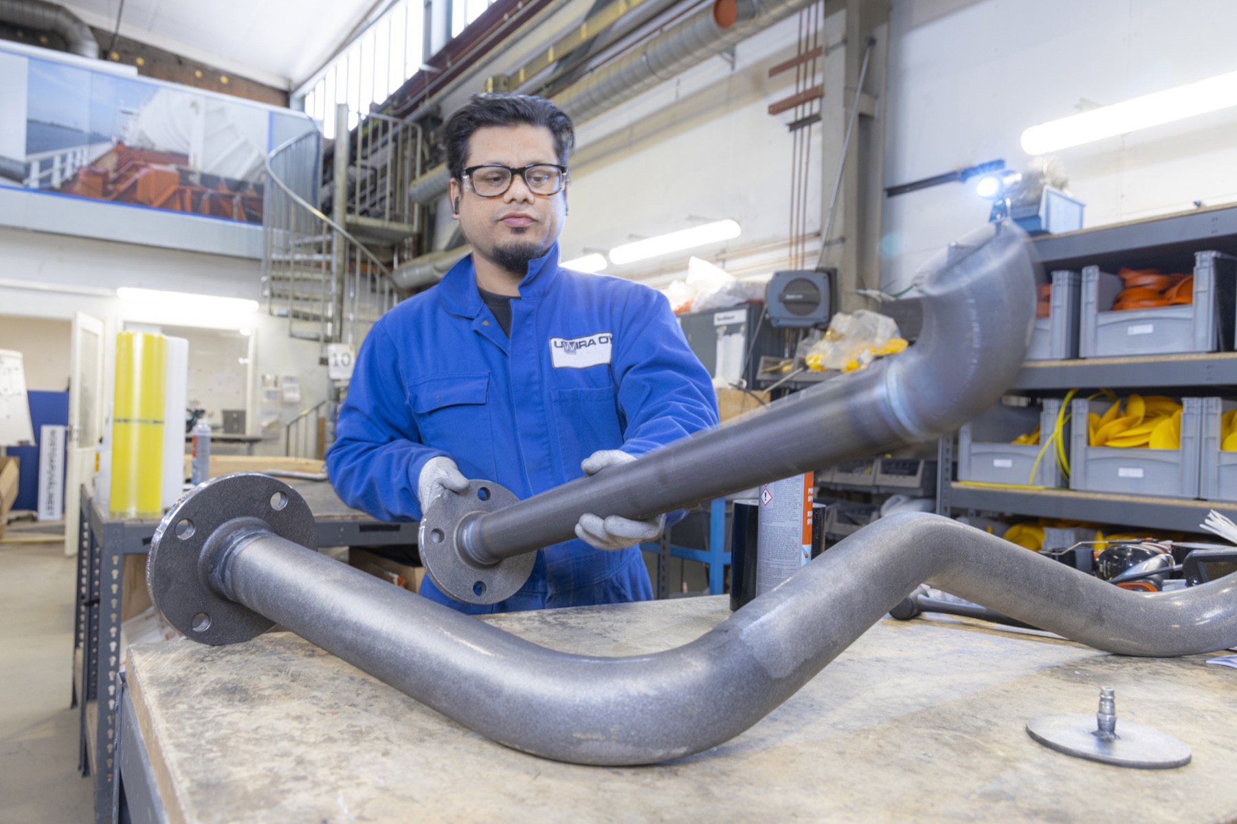Uwira welder with a prefabricated pipe module